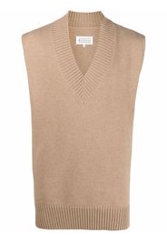 Maison Margiela V-neck knit stole - Toni neutri