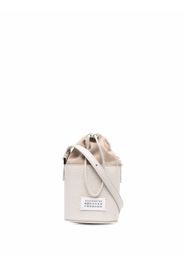 Maison Margiela logo-patch leather bucket bag - Bianco