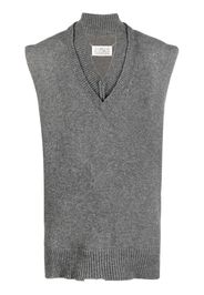 Maison Margiela V-neck sleeveless knitted jumper - Grigio