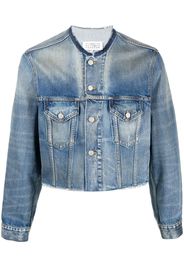 Maison Margiela cropped denim jacket - Blu