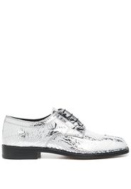 Maison Margiela Tabi metallic lace-up shoes - Argento