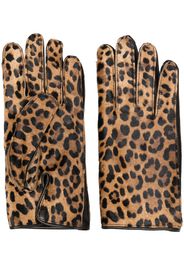 Maison Margiela sll-over leopard-print gloves - Marrone