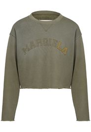 Maison Margiela logo-patch cropped sweatshirt - Verde