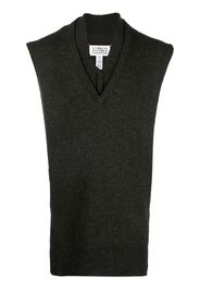 Maison Margiela ribbed-trim V-neck vest - Verde