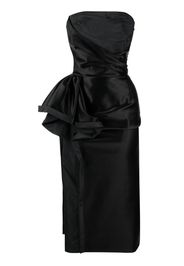 Maison Margiela ruched peplum strapless dress - Nero