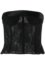 Maison Margiela mesh-panel cropped top - Nero