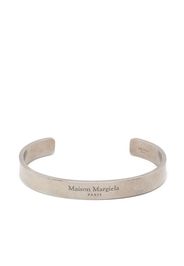 Maison Margiela logo-engraved cuff bracelet - Argento