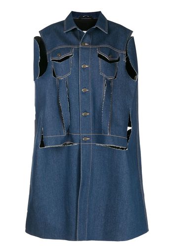 Maison Martin Margiela Pre-Owned Cappotto denim con effetto vissuto - Blu