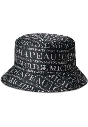 Maison Michel Cappello bucket con stampa - Nero