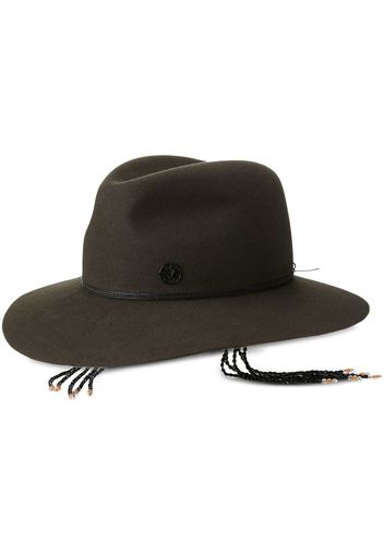 Maison Michel Fedora Henrietta con frange - Verde