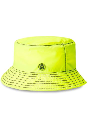 Maison Michel Cappello Jason con placca logo - Verde