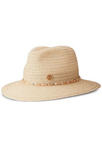 Maison Michel Henrietta shell-embellished straw fedora - Toni neutri