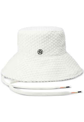 Maison Michel Charlotte logo plaque bucket hat - Bianco