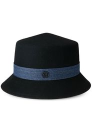 Maison Michel Cappello Arsene con placca logo - Nero