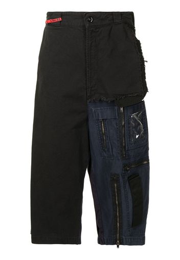 Maison Mihara Yasuhiro Pantaloni corti con cavallo basso - Blu