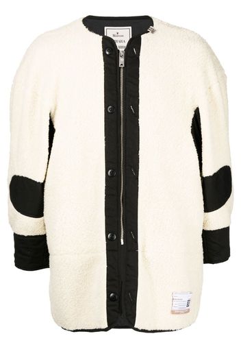 Maison Mihara Yasuhiro logo-patch fleece jacket - Bianco