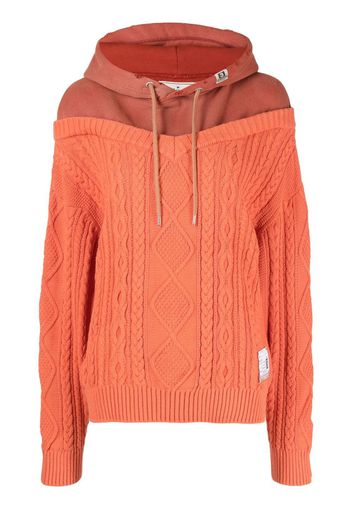 Maison Mihara Yasuhiro logo drawstring hoodie - Arancione