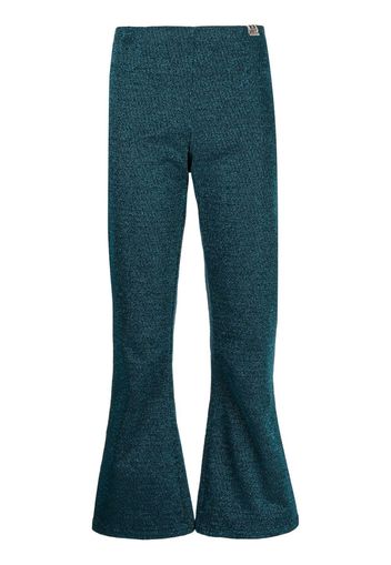 Maison Mihara Yasuhiro Pantaloni svasati metallizzati - Blu