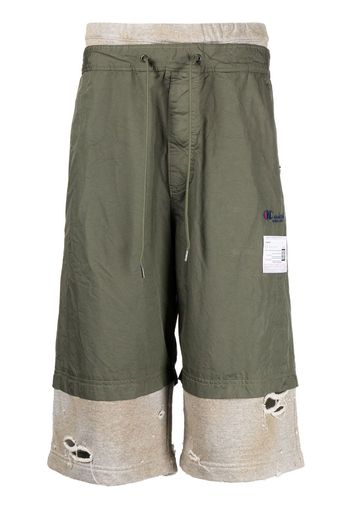 Maison Mihara Yasuhiro Layered drawstring shorts - Verde