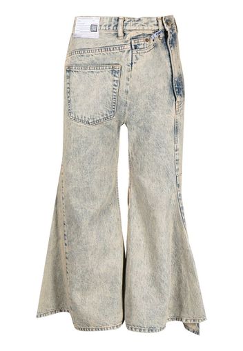 Maison Mihara Yasuhiro cropped flared denim jeans - Blu