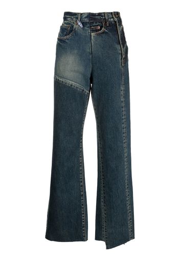 Maison Mihara Yasuhiro high-waist asymmetric denim trousers - Blu