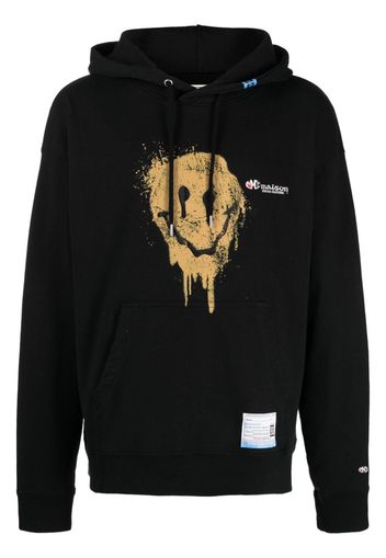 Maison Mihara Yasuhiro smiley-face print cotton hoodie - Nero