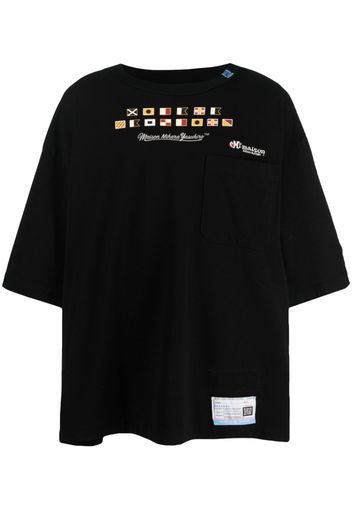 Maison Mihara Yasuhiro logo-embroidered cotton T-shirt - Nero