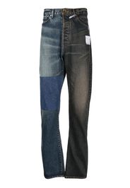 Maison Mihara Yasuhiro Jeans dritti bicolore - Blu