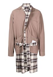 Maison Mihara Yasuhiro Giacca-camicia con design a strati - Marrone