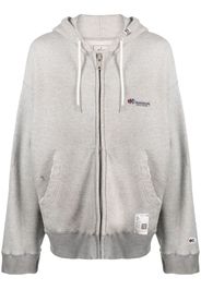 Maison Mihara Yasuhiro logo-embroidered cotton hoodie - Grigio