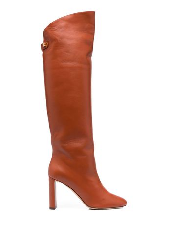 Maison Skorpios Adriana 90mm leather boots - Marrone