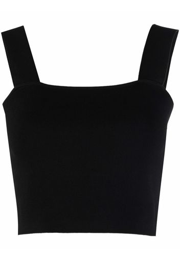 Maje Top con scollo quadrato crop - Nero