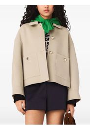 Maje pleated-back button jacket - Toni neutri