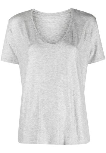 Majestic Filatures T-shirt mélange con scollo a V - Grigio