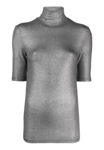 Majestic Filatures roll-neck short-sleeved T-shirt - Grigio