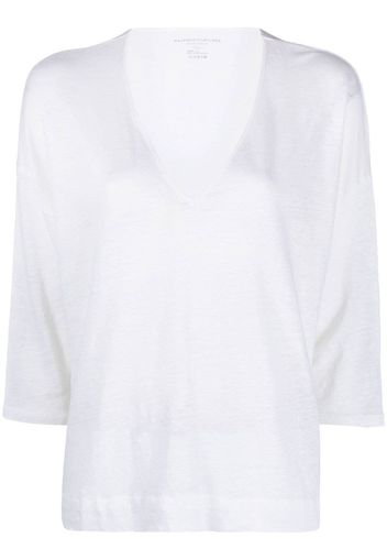 Majestic Filatures V-neck mélange effect T-shirt - Bianco