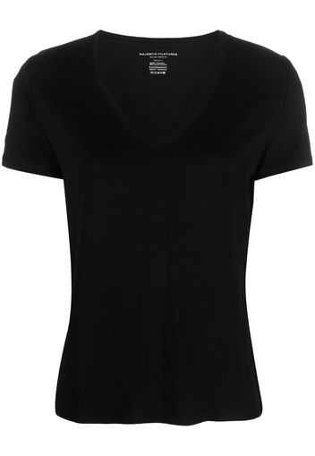 Majestic Filatures V-neck short-sleeve T-shirt - Nero