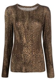 Majestic Filatures leopard-print long-sleeve T-shirt - Marrone