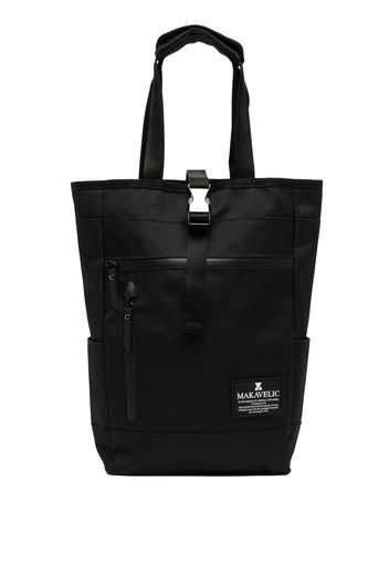 Makavelic logo-patch buckle tote bag - Nero