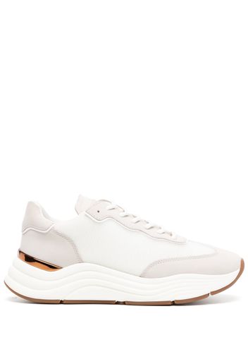 Mallet crocodile-effect leather sneakers - Bianco