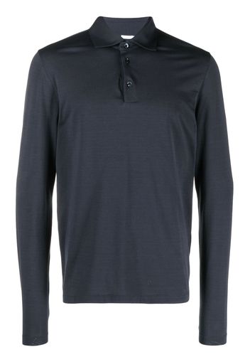 Malo tonal long-sleeve polo shirt - Blu