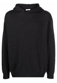 Malo ribbed-knit hooded sweatshirt - Nero