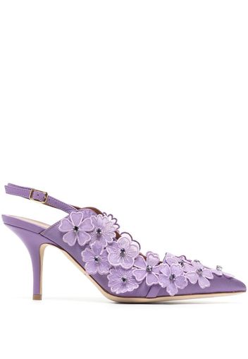 Malone Souliers flora-embroidered 75mm heeled sandals - Viola