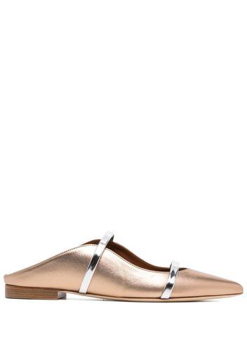 Malone Souliers Maureen 18 metallic flats - Marrone