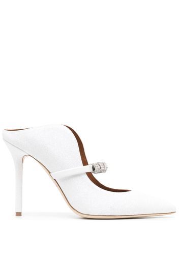 Malone Souliers crystal-embellished 105mm heeled mules - Bianco