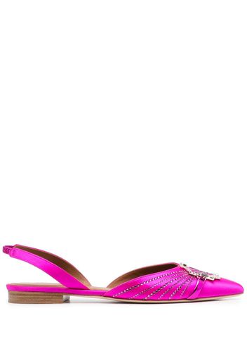 Malone Souliers crystal-embellished ballerina shoes - Rosa