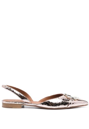 Malone Souliers metallic-finish slingback ballerinas - Oro