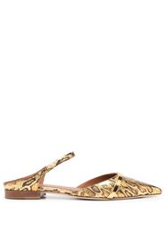 Malone Souliers Uma snakeskin-print mules - Oro