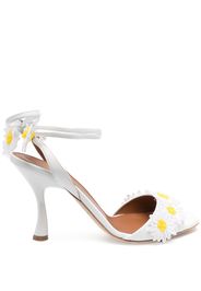 Malone Souliers floral-appliqué mid heel sandals - Bianco