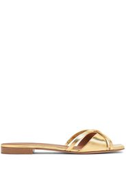 Malone Souliers open-toe metallic-finish slides - Oro